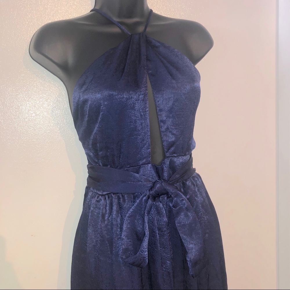 CA Mode Navy Halter Maxi Sz M